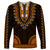 African Dashiki Long Sleeve Shirt With Polynesian Pattern - Gold - Wonder Print Shop