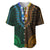 African Dashiki Baseball Jersey With Polynesian Pattern - Half Green and Gold LT9 - Wonder Print Shop