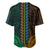 African Dashiki Baseball Jersey With Polynesian Pattern - Half Green and Gold LT9 - Wonder Print Shop