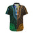 African Dashiki Hawaiian Shirt With Polynesian Pattern - Half Green and Gold - Wonder Print Shop