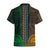 African Dashiki Hawaiian Shirt With Polynesian Pattern - Half Green and Gold - Wonder Print Shop