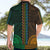 African Dashiki Hawaiian Shirt With Polynesian Pattern - Half Green and Gold - Wonder Print Shop