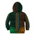 African Dashiki Kid Hoodie With Polynesian Pattern - Half Green and Gold - Wonder Print Shop