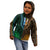 African Dashiki Kid Hoodie With Polynesian Pattern - Half Green and Gold - Wonder Print Shop