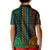 African Dashiki Kid Polo Shirt With Polynesian Pattern - Half Green and Gold - Wonder Print Shop