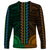 African Dashiki Long Sleeve Shirt With Polynesian Pattern - Half Green and Gold - Wonder Print Shop