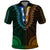 African Dashiki Polo Shirt With Polynesian Pattern - Half Green and Gold - Wonder Print Shop