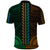 African Dashiki Polo Shirt With Polynesian Pattern - Half Green and Gold - Wonder Print Shop