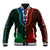 African Dashiki Baseball Jacket With Polynesian Pattern - Half Green and Red LT9 - Wonder Print Shop