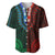 African Dashiki Baseball Jersey With Polynesian Pattern - Half Green and Red LT9 - Wonder Print Shop