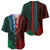 African Dashiki Baseball Jersey With Polynesian Pattern - Half Green and Red LT9 - Wonder Print Shop