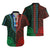 African Dashiki Hawaiian Shirt With Polynesian Pattern - Half Green and Red - Wonder Print Shop