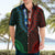 African Dashiki Hawaiian Shirt With Polynesian Pattern - Half Green and Red - Wonder Print Shop