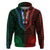 African Dashiki Hoodie With Polynesian Pattern - Half Green and Red - Wonder Print Shop