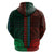 African Dashiki Hoodie With Polynesian Pattern - Half Green and Red - Wonder Print Shop