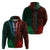 African Dashiki Hoodie With Polynesian Pattern - Half Green and Red - Wonder Print Shop