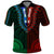 African Dashiki Polo Shirt With Polynesian Pattern - Half Green and Red - Wonder Print Shop