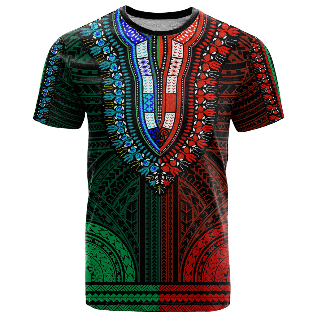 african-dashiki-t-shirt-with-polynesian-pattern-half-green-and-red