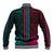 African Dashiki Baseball Jacket With Polynesian Pattern - Half Teal and Pink LT9 - Wonder Print Shop