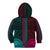 African Dashiki Kid Hoodie With Polynesian Pattern - Half Teal and Pink - Wonder Print Shop