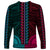 African Dashiki Long Sleeve Shirt With Polynesian Pattern - Half Teal and Pink - Wonder Print Shop