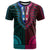 african-dashiki-t-shirt-with-polynesian-pattern-half-teal-and-pink