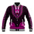 African Dashiki Baseball Jacket With Polynesian Pattern - Pink LT9 - Wonder Print Shop