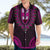 African Dashiki Hawaiian Shirt With Polynesian Pattern - Pink - Wonder Print Shop