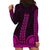 African Dashiki Hoodie Dress With Polynesian Pattern - Pink - Wonder Print Shop