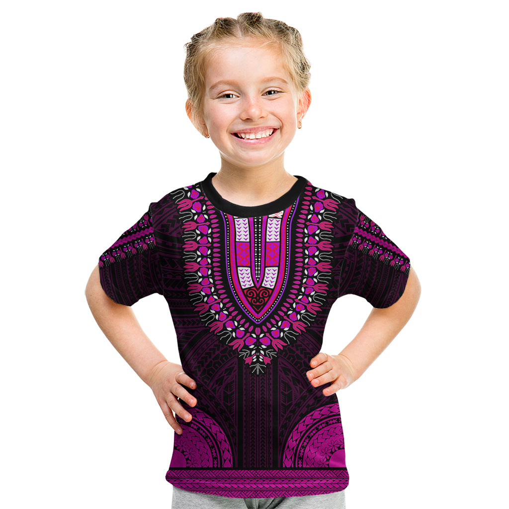 african-dashiki-kid-t-shirt-with-polynesian-pattern-pink