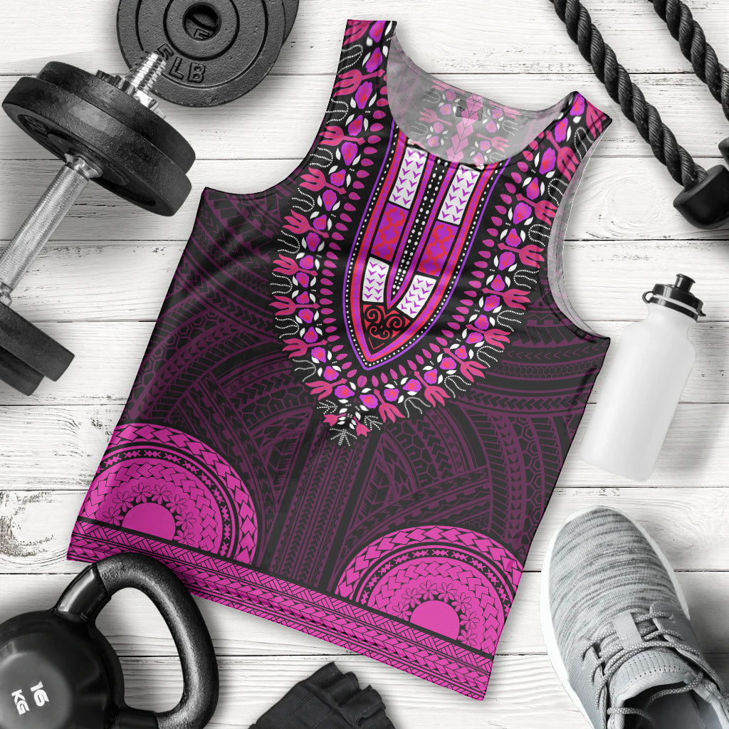 african-dashiki-men-tank-top-with-polynesian-pattern-pink