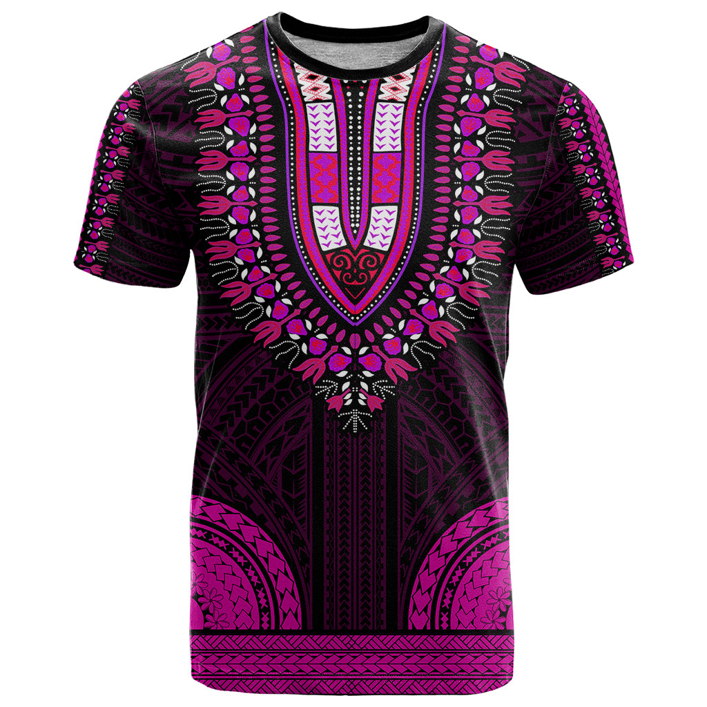 african-dashiki-t-shirt-with-polynesian-pattern-pink