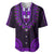 African Dashiki Baseball Jersey With Polynesian Pattern - Purple LT9 - Wonder Print Shop