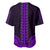 African Dashiki Baseball Jersey With Polynesian Pattern - Purple LT9 - Wonder Print Shop