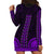 African Dashiki Hoodie Dress With Polynesian Pattern - Purple - Wonder Print Shop