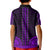 African Dashiki Kid Polo Shirt With Polynesian Pattern - Purple - Wonder Print Shop