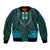 African Dashiki Bomber Jacket With Tapa Pattern - Teal LT9 - Wonder Print Shop