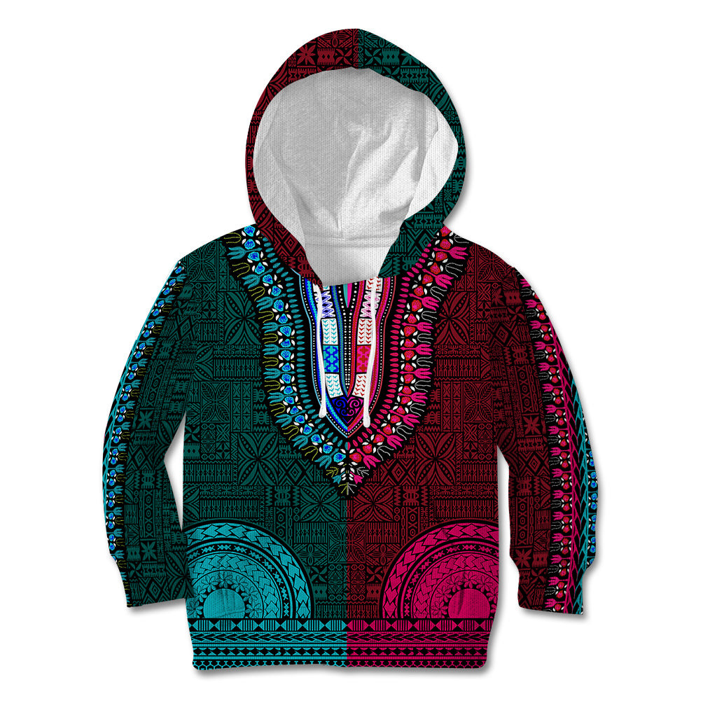 african-dashiki-kid-hoodie-with-tapa-pattern-half-teal-and-pink