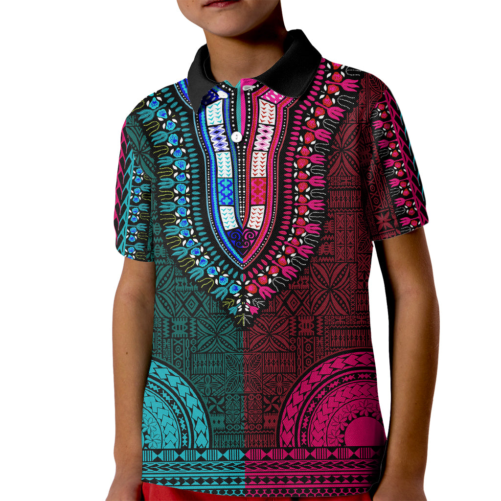 african-dashiki-kid-polo-shirt-with-tapa-pattern-half-teal-and-pink