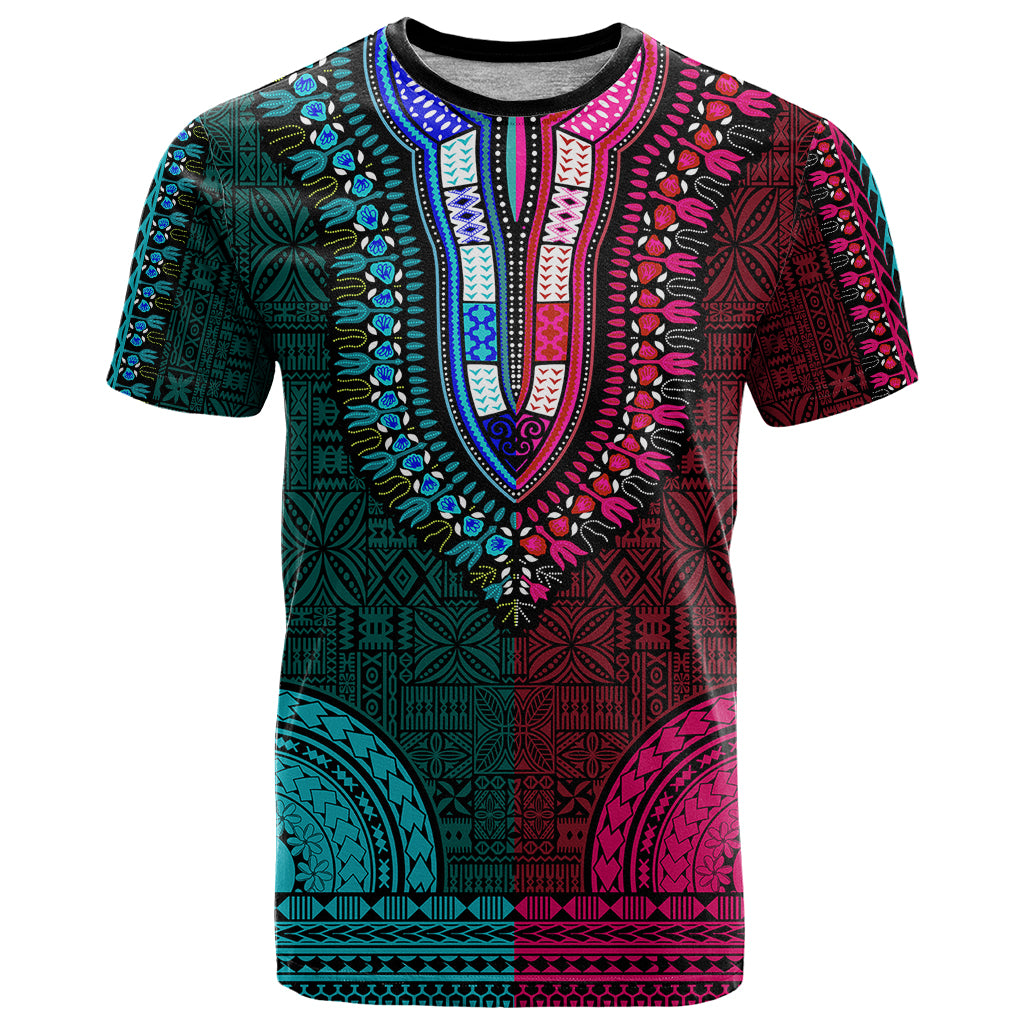 african-dashiki-t-shirt-with-tapa-pattern-half-teal-and-pink