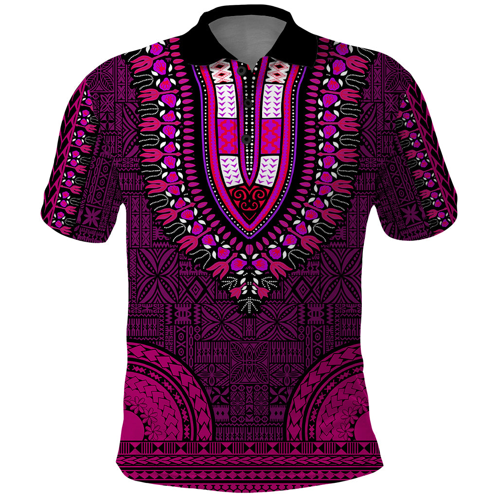 african-dashiki-polo-shirt-with-tapa-pattern-pink