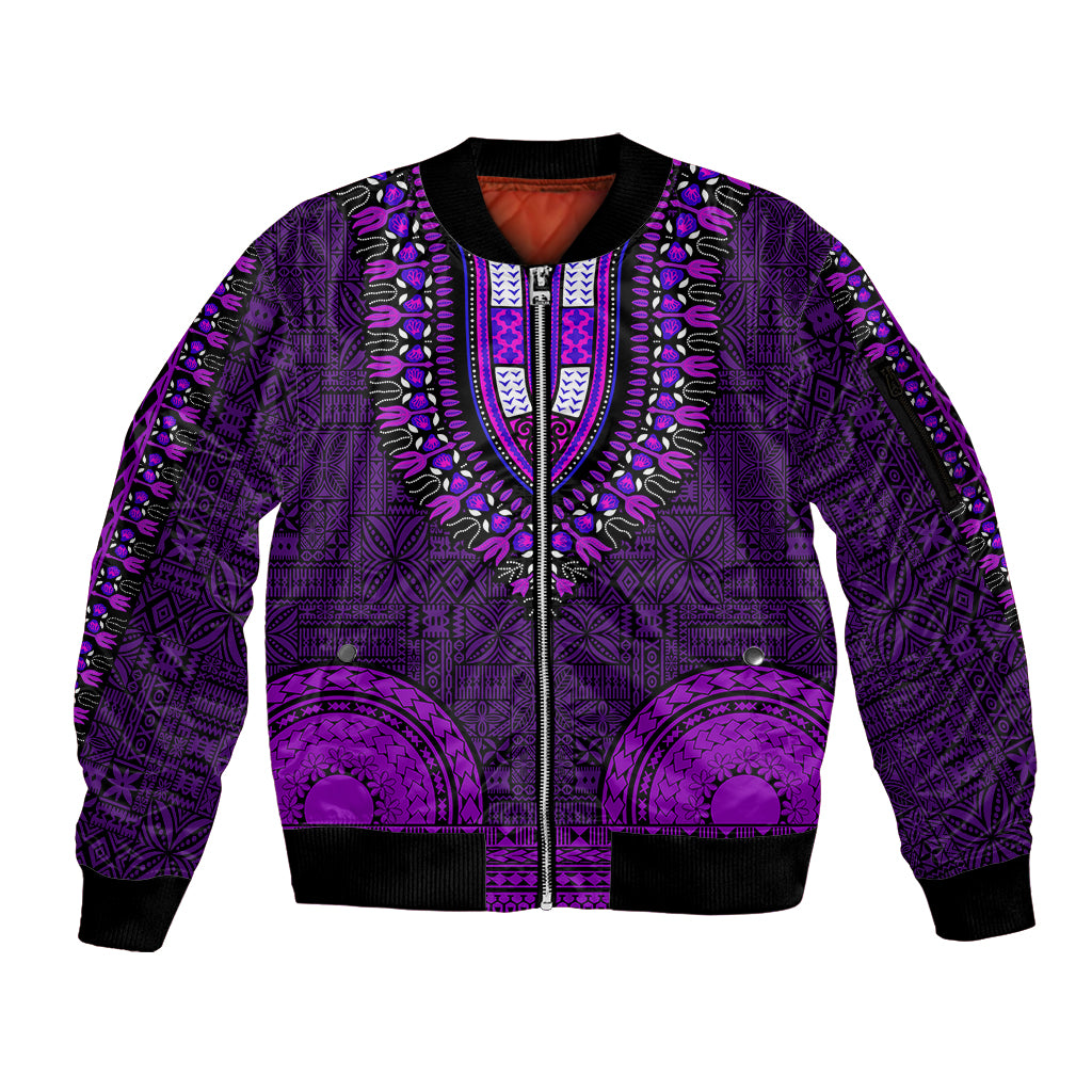 african-dashiki-sleeve-zip-bomber-jacket-with-tapa-pattern-purple