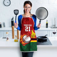 Zimbabwe Cricket Custom Apron The Chevrons Cricket Ball Fire - Wonder Print Shop