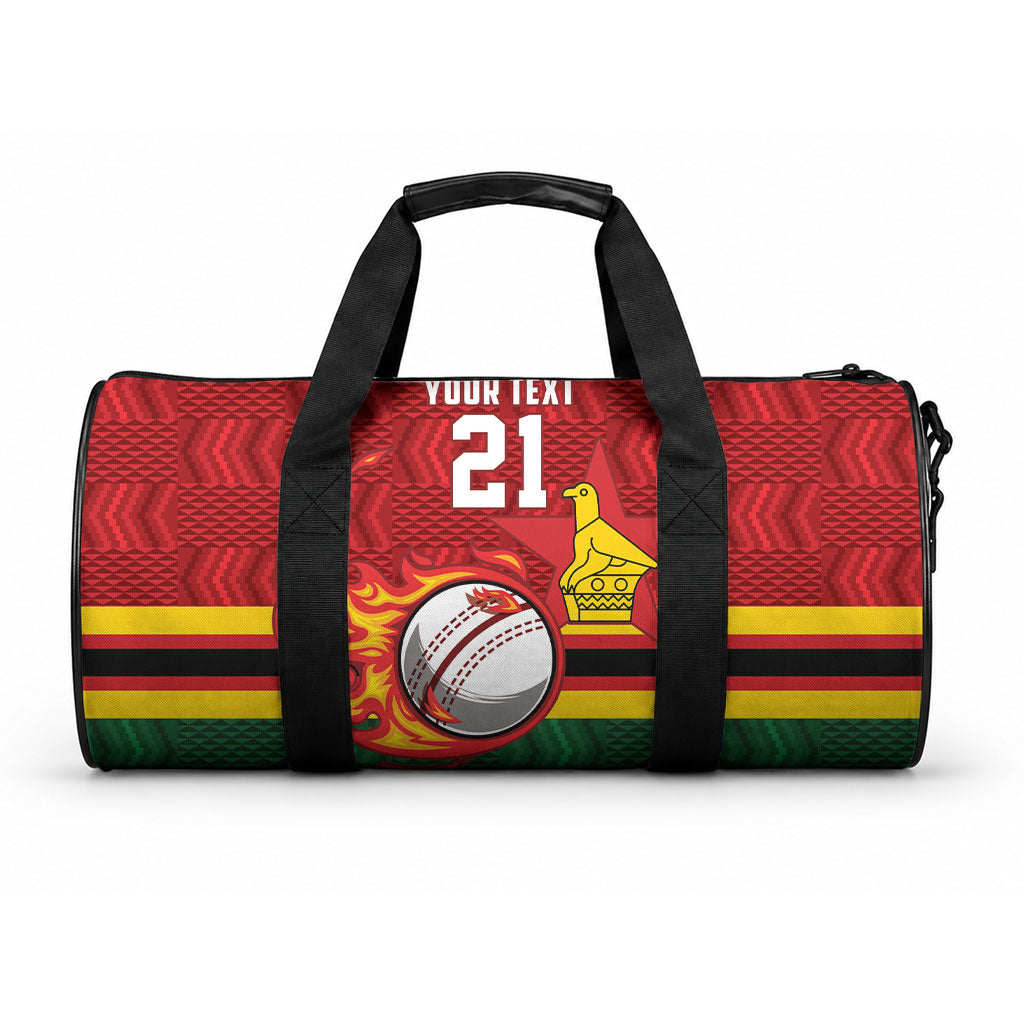 Custom Africa Cricket Zimbabwe Duffle Bag The Chevrons Cricket Ball Fire