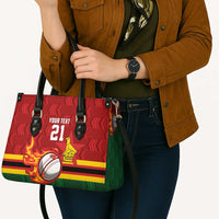 Zimbabwe Cricket Custom Leather Bag The Chevrons Cricket Ball Fire - Wonder Print Shop