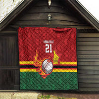 Zimbabwe Cricket Custom Quilt The Chevrons Cricket Ball Fire - Wonder Print Shop
