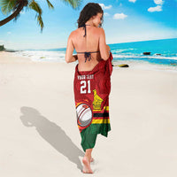 Zimbabwe Cricket Custom Sarong The Chevrons Cricket Ball Fire - Wonder Print Shop