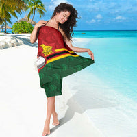 Zimbabwe Cricket Custom Sarong The Chevrons Cricket Ball Fire - Wonder Print Shop
