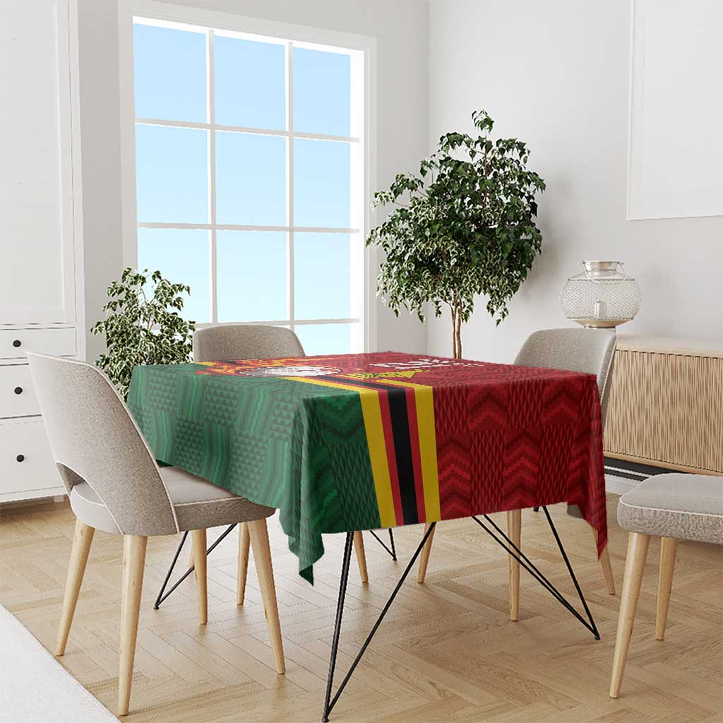 Zimbabwe Cricket Custom Tablecloth The Chevrons Cricket Ball Fire - Wonder Print Shop