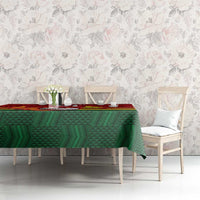 Zimbabwe Cricket Custom Tablecloth The Chevrons Cricket Ball Fire - Wonder Print Shop